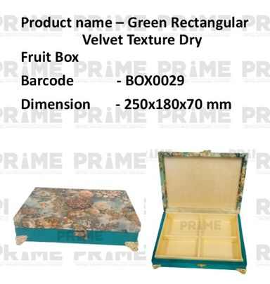 Green Rectangular Velvet Texture Dry Fruit Box