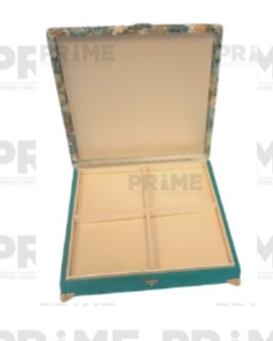 Green Rectangular Velvet Texture Dry Fruit Box Medium