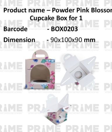 Powder Pink Blossom Cupcake Box for 1