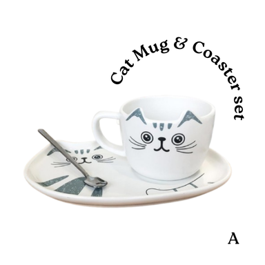 Cat Mug & Coaster Set