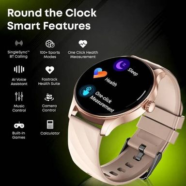 Fastrack Jupiter R1 1.38" Round HD Display, SingleSync BT Calling, Advanced Chipset Smartwatch