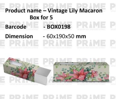 Vintage Lily Macaron Box for 5