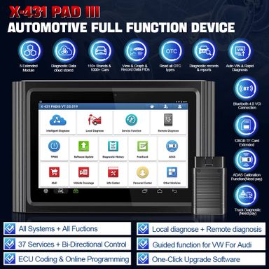 LAUNCH X431 PAD III V2.0 , Full System Diagnostic Tool Support Coding And Programming.