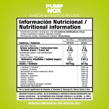 Pump Nox Edge frutos rojos 30 servs SMART NUTRITION