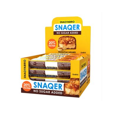 SF SNAQER Glazed bar, Peanuts & Caramel, 50 g