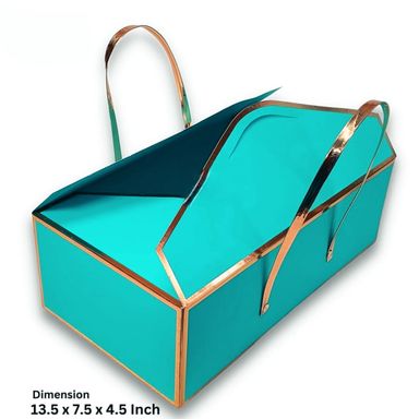 Rectangle Box Green With Golden Handle