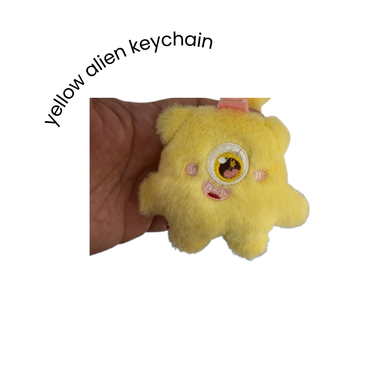 Yellow Alien Plush Keychain