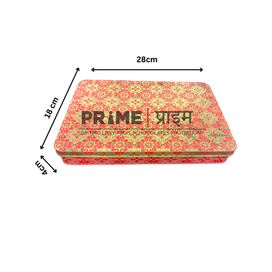 Red Rectangular Metal Dry Fruit Box