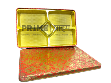 Red Rectangular Metal Dry Fruit Box