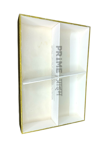 Red Rectangle Hand Crafted Four Partition Dry Fruit Box