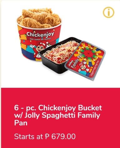 6-pcs. Chickenjoy Bucket w/ Jolly Spaghetti Pan