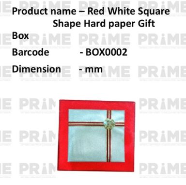 Red White Square Shape Hardpaper Gift Box