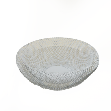 White Round Metallic Fruit Basket Small 24 X 24 X 11