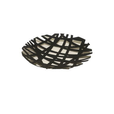 Black Abstract Metalic Round Basket 29x29x4.5