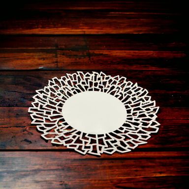 White Metalic Round Basket 29x29x4