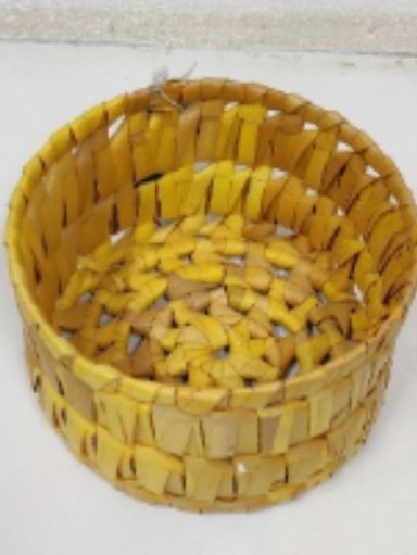 Yellow Round Woven Basket Small 27x27x12