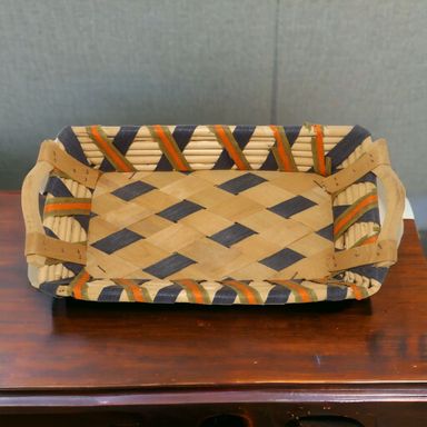 Handle Basket Blue Green Rectangular Bamboo Basket with Handle Large 48 X 34 X 11