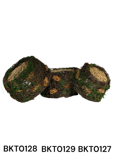 Green Grass Round Basket Small