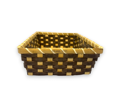 Dark Brown Rectangular Bamboo Basket Large