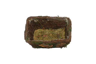 Brown Grass Rectangular Basket Small