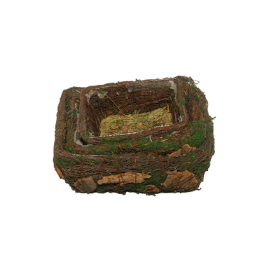 Brown Grass Rectangular Basket Medium