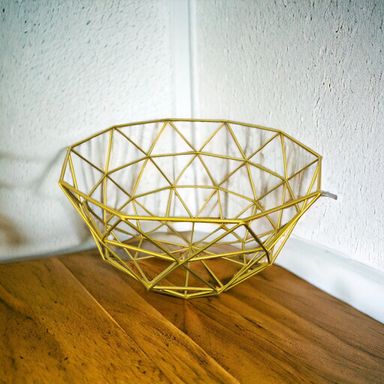 Metal Abstract Golden Design Bowl 27x27x14