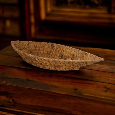 Brown Boat Shape Canoe Basket 74 X 25 X 11