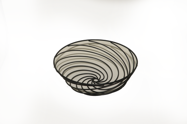 Metallic Spiral Black Fruit Bowl 30x30x10