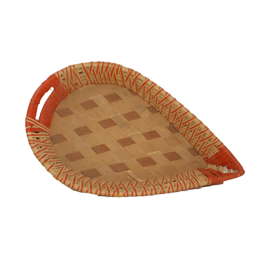 Brown Oval Orange Jute Woven Basket 56 X 33 X 8