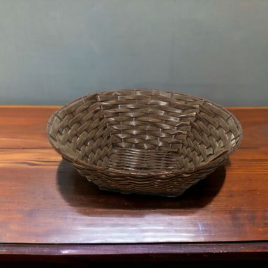 Round Plastic Wowen Brown Basket 35 x 29 x 12