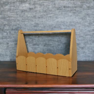 Brown Bottle Holder Rectangular Pinewood Basket small 20 X 10 X 20