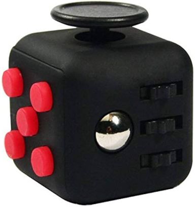 Focus Cube – Fidget Cube jouet pour soulager l'anxiété, le stress, l'attention, pour enfants/adultes, cadeau TDAH, mauve et noir 