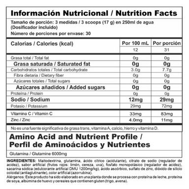 Gluta Stack frutos rojos 1.1lbs NUTRAMERICAN