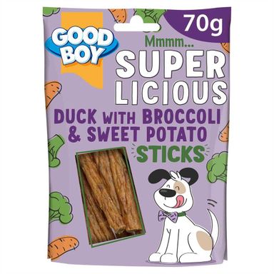 Good Boy Superlicious Duck, Sweet Potato & Broccoli Sticks Dog Treats - 70g