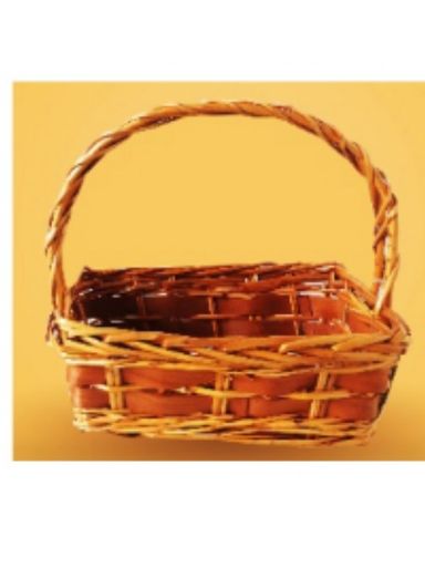 Brown Rectangular Single Handle Basket Large 36x29x15