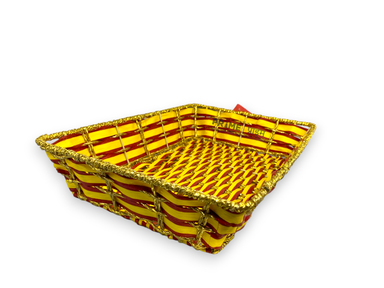 Rectangular golden yellow red Kane Basket 33x20x8