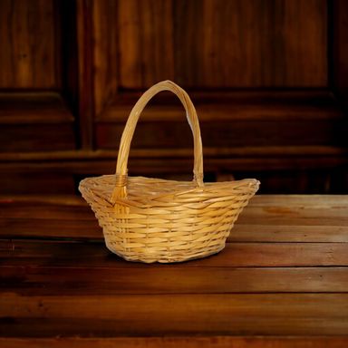 Light brown single handle basket medium 22x22x16