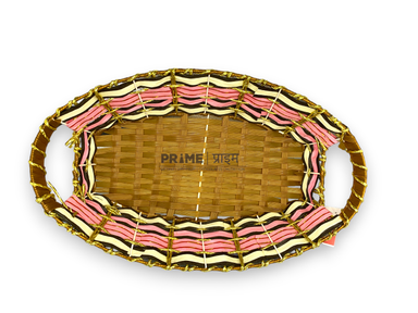 Oval Rattan Pink Basket 33x18x10