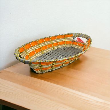 Oval Rattan Orange Basket 33x18x10