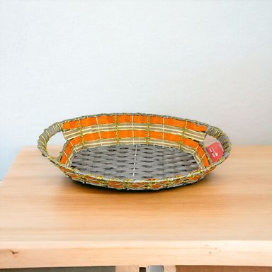 Oval Rattan Orange Basket 33x18x10