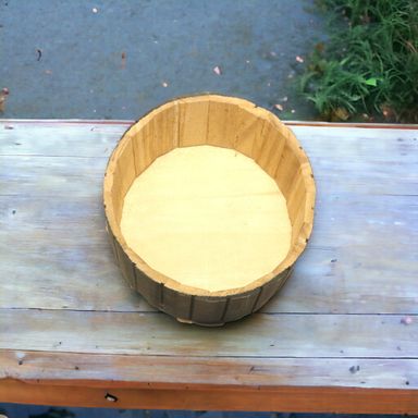 Brown Round Wooden Basket small 16x16x9