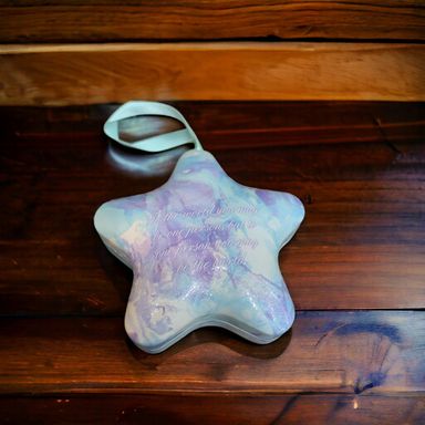 Star Shape Metal Box Thanku You Floral Print 