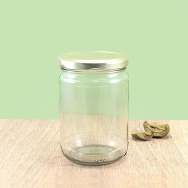 Round Maple Glass Jar with Metal Lug Cap 83mm 580ml