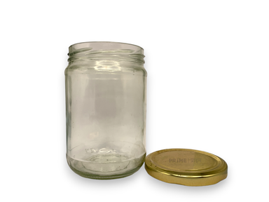 Round Maple Glass Jar with Metal Lug Cap 83mm 580ml