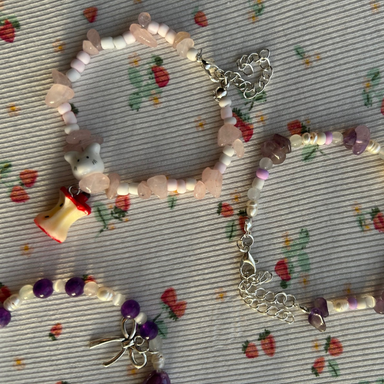 Handmade bracelet (rose quartz/amethyst)