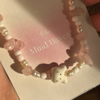 Handmade bracelet (rose quartz/amethyst)