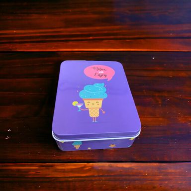 Rectangle Summer Cartoon Printed Metal Box For Kids