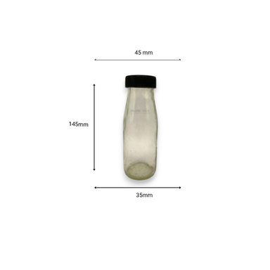 Round Milk Glass Bottle with Golden Lid 43mm 200ml