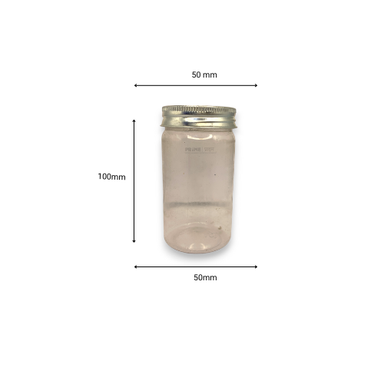 Round Pet Jar with Silver Cap 200g