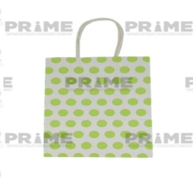 Polka Dot Paper Bag Small/Green / 16x22x8